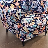 baratos Tampa da poltrona e capa de cadeira sem braço-Cadeira de asa capa de tecido spandex capas de sofá poltrona de asa com uma capa de almofada de assento protetor de móveis de padrão floral para sala de estar
