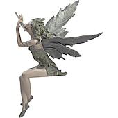 preiswerte Gartenskulpturen &amp; Statuen-Garten Flöte Blume Fee Statue Harz Handwerk Landschaftsbau Skulptur Kunst Hof Figur sitzend Garten Haus Ornament Dekoration