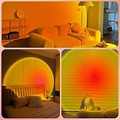 זול מנורת פרוג&#039;קטור של שקיעה-מנורת שקיעה rgb שלט רחוק 16 צבעים שלט אפליקציית bluetooth מנורת הקרנה שקיעה קשת אווירת אווירה נורת לד נורות 5w usb אורות לילה