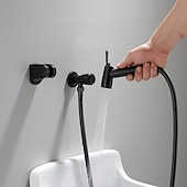economico Rubinetti per lavello-Bidet manuale in abs in acciaio inox 304 semplice spruzzatore per doccia nero testa di lavaggio lavaggio a mano pistola a spruzzo per toilette nera