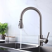 billige Kjøkkenkraner-kjøkkenkran - enkelthåndtak ett hull krom / nikkelbørstet / galvanisert uttrekkbar / nedtrekkbar / standard tutsentersett moderne moderne kjøkkenkraner