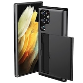 abordables Carcasas Samsung-Funda para teléfono para Samsung Galaxy S24 S23 S22 S21 S20 Plus Ultra S25 Ultra funda trasera soporte para tarjetas a prueba de golpes de color sólido TPU