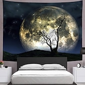 cheap Landscape Tapestry-Wall Tapestry Art Decor Blanket Curtain Picnic Tablecloth Hanging Home Bedroom Living Room Dorm Decoration Polyester Tree Moon Sky Views