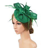 levne Fascinátory-fascinators kentucky derby klobouk pokrývka hlavy polyester / polyamid kbelík klobouk krabička na tablety klobouk dovolená melbourne cup koktejl královský astcot s aplikacemi z peří pokrývka hlavy