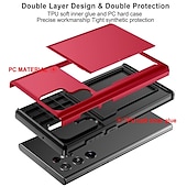 abordables Carcasas Samsung-Funda para teléfono para Samsung Galaxy S24 S23 S22 S21 S20 Plus Ultra S25 Ultra funda trasera soporte para tarjetas a prueba de golpes de color sólido TPU