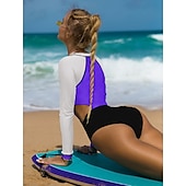 voordelige Overhaaste bewakers-Dames Zwempak Uitknippen Romper Badpak Lapwerk Zwemkleding blauw Zwart UV-zonbescherming Ademend Sneldrogend Lange mouw - Zwemmen Surfen Strand Herfst Lente / Zomer / Spandex / Rekbaar / Lichtgewicht
