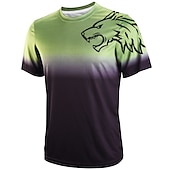economico Maglie da uomo-Per uomo Manica corta Maglia in discesa Gradiente Lupo Bicicletta Superiore Ciclismo da montagna Cicismo su strada Verde foresta Nero Verde Elastene Poliestere Traspirante Asciugatura rapida