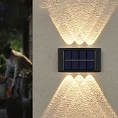 economico Applique per esterni-Lampada Da Parete Solare Con Luce Su E Giù 6 Led Per Esterni Impermeabile Cortile Illuminazione Per Esterni Villa Muro Recinzione Portico Illuminazione Decorazione Luci Solari Da Parete Per Lavaggio