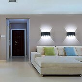 economico applique da esterno-applique da parete a led per esterni impermeabile ip65 8w illuminazione su e giù per interni lampada da parete curva a doppia testa lampada moderna camera da letto ac85-265v