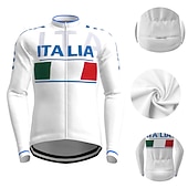 abordables Maillots Hombre-Hombre Maillot de Ciclismo Estampado Letra y Número Rusia Manga Larga Bicicleta Maillot Camiseta con 3 bolsillos traseros MTB Bicicleta Montaña Ciclismo Carretera Secado rápido Transpirabilidad Suave