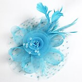 זול פאסינאטורים וכובעים-fascinators קנטאקי דרבי כובע כיסוי ראש אורגנזה פוליאסטר / פוליאמיד כובע דלי מסיבת חג מלבורן כוס קוקטייל רויאל אסטקוט עם כיסוי ראש מיני ספוט נוצה