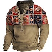 abordables Sudaderas 3D para hombre-Hombre Estampados Sudadera Pull-over Manga Larga Camisa de entrenamiento Escote en Pico Vintage Design Básico Impresión 3D Casual Ropa de calle Estampado Primavera Otoño Invierno