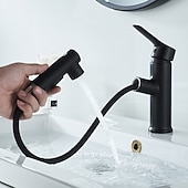 economico Classici-Rubinetto Lavabo Bagno Estraibile / Doccetta Estraibile Finiture Elettrodeposte / Verniciate Rubinetteria Monocomando Monoforo Lavabo Bagno