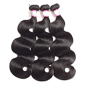 abordables 3 paquets extensions cheveux humains-1 paquet Lot de 3 Lot de 4 Tissage de cheveux Cheveux Brésiliens Ondulation naturelle Extensions de cheveux humains Cheveux Naturel humain Tissages de cheveux humains 8-26 pouce Naturel Homme Design