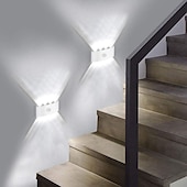 economico applique da esterno-Applique Da Parete Per Esterni Con Sensore Di Movimento Applique Da Parete 8w Up Down Alluminio Lampade Da Interno Moderne Per Soggiorno Camera Da Letto Corridoio Corridoio
