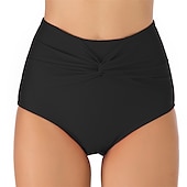 abordables Surf, plongée &amp; snorkeling-Femme Short de Bain Natation Bas de bikini taille haute Respirable Séchage rapide Poids Léger Bas Taille haute Froncé Natation Plage Sports nautiques Couleur Pleine Eté / Elastique