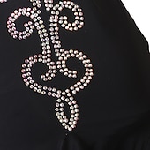 preiswerte Kleidung für lateinamerikanische Tänze-Tanz-Salsa-Latin-Tanzkleid mit Kristallen/Strasssteinen, Damen-Performance, ärmellos, Spandex