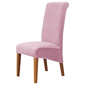 voordelige Hoes voor eetkamerstoel-fluwelen eetkamerstoelhoezen, bordeauxrode stretch stoelhoes, spandex hoge rugleuning stoelbeschermers hoezen stoelhoes met elastische band voor eetkamer, bruiloft, ceremonie, banket
