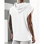 cheap Tank Tops-Men&#039;s T Shirt Tank Top Hoodie Short Sleeve Hooded Summer Plain Fashion Classic Casual Outdoor Street Casual Black White Army Green Top Tee for Men