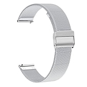 preiswerte Garmin-Uhrenarmbänder-Uhrenarmband für Garmin Forerunner 55 245 645 Music Venu 2 Plus / Sq / Sq Musik Vivomove 3 HR Luxe Style Sport Anfahrt S42 / S40 / S12 Edelstahl Ersatz Gurt Schnellspanner 20mm Milanaise Armband
