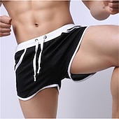 preiswerte Boxer-Badehose für Herren-Herren Badehose Schwimmshorts Bademode Boardshorts Badeshorts 3-Zoll-Shorts Elastische Taille Farbblock Komfort Atmungsaktiv Kurz Sport in der Natur Täglich Baden Stilvoll Casual / sportlich Schwarz