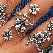 billiga Ringar-Ringuppsättning Fest Retro Silver Legering Blomma form Mode Vintage Punk 4st / Dam