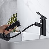 cheap Classical-Bathroom Sink Faucet - Pull out / Pullout Spray Electroplated Centerset Single Handle One HoleBath Taps