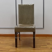 cheap Chair Cover-100%Waterproof Plastic Dining Chair Covers with Backrests, PVC Clear Chair Seat Cover, Waterproof Kitchen Protector Chair Slipcover for Party No Dust/Dirt/Spill