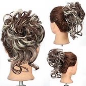 baratos Puxos-rabo de cavalo de extensão de cabelo de peruca de coque com elástico elástico updo peruca de rabo de cavalo extensões de cabelo sintético scrunchies apliques de rabo de cavalo para mulheres