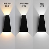 tanie Kinkiety wewnętrzne-2 sztuk nowoczesny kryty kinkiet led metal mały kinkiet unikalny styl 10w up down kinkiet led lampka nocna do sypialni salon restauracja