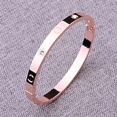 economico Braccialetti-bracciale da donna classico da donna in acciaio inossidabile con intarsi in zircone cubico oro argento oro rosa 1 pezzo braccialetto per festa regali quotidiani vesti per stupire 2025