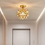 preiswerte Kristall-Deckenleuchte-20 cm Deckenleuchte LED Blumendesign Pendelleuchte Laternendesign Glas Messing modern 220-240v
