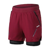 abordables Shorts, collants et pantalons pour hommes-Homme Bloc de Couleur Shorts de course Combi Short Cuissard Short Sport Vélo Shorts Coupe décontractée Des sports Séchage Rapide Doux Bandes réfléchissantes Évacuation de la transpiration Noir Rouge