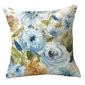 cheap Floral &amp; Plants Style-Spring Double Side Cushion Cover 1PC Soft Decorative Square Throw Pillow Cover Cushion Case Pillowcase for Sofa Bedroom Superior Quality Machine Washable
