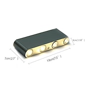 preiswerte Einbau-Wandleuchten-Lightinthebox 8-flammige 19 cm LED-Wandleuchte, moderne Wandleuchte im Mini-Stil, Innenbereich, Flur, Aluminium, dekorative Wandleuchte, integrierte Beleuchtung, Beleuchtung, 85–265 V, 8 W