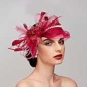 preiswerte Faszinator-Federn  Netz Fascinator  Hüte  Kopfstück mit Feder  Kappe  Blume 1 Stück Hochzeit  Pferderennen  Melbourne Cup Kopfstück für einen beeindruckenden Look am Renntag