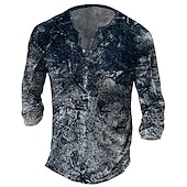 cheap Ghost&amp;Skull-Men&#039;s Graphic Skull T shirt Henley Shirt Tee Long Sleeve 3D Print Basic Classic Casual Street Casual Daily Spring &amp;  Fall Navy Blue Blue Brown Gray Henley Henley T-Shirt