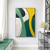 voordelige Abstracte schilderijen-olieverfschilderij handgemaakte handgeschilderde kunst aan de muur moderne kleur eenvoudige lijn abstract huisdecoratie decor gerold canvas geen frame niet uitgerekt