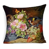 billige blomster- og plantestil-gårdshus dobbelt sideputetrekk 1 stk mykt dekorativt firkantet putetrekk putetrekk putetrekk for soverom stue overlegen kvalitet maskinvaskbar innendørs pute til sofa sofaseng stol