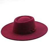 cheap Party Hats-Hats Flannel Bucket Hat Party / Evening Holiday Kentucky Derby Melbourne Cup Cocktail Simple Solid Color With Bowknot Headpiece Headwear