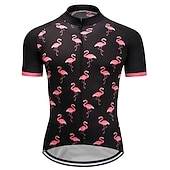 Men's Cycling Jersey Graphic Flamingo Short Sleeve Bike Tee Tshirt Jersey Top with 3 Rear Pockets Road Bike Cycling Sunscreen UV Resistant Cycling Fast Dry Sports Pink Clothing Apparel4