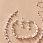 economico Parure di gioielli-1 set Set di gioielli For Per donna Anniversario Regalo Graduazione Perle finte Strass intrecciato Palla / Spiaggia