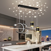 abordables Luces colgantes-Proyector de luz colgante led, luz de lujo para comedor, personalidad creativa, candelabro de barra de cielo estrellado