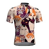 preiswerte Radtrikot Herren-Herren Radtrikot fahrradbekleidung Fahrradtrikot Kurzarm Fahhrad Trikot Shirt mit 3 Gesäßtaschen MTB Mountain Rennrad Atmungsaktiv Schnelltrocknend Feuchtigkeitsableitung Reflexstreiffen Schwarz Rot