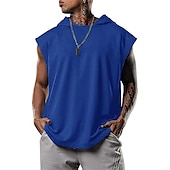 cheap Tank Tops-Men&#039;s T Shirt Tank Top Hoodie Short Sleeve Hooded Summer Plain Fashion Classic Casual Outdoor Street Casual Black White Army Green Top Tee for Men