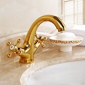 cheap Classical-Bathroom Sink Faucet,Classic Electroplated / Painted Finishes Centerset Two Handles One Hole Bath Taps