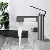 abordables Classiques-Robinet de lavabo de salle de bain, robinet de salle de bain noir, robinets de bain en forme de pistolet à un trou en laiton (noir/gris/chrome/doré)