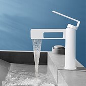 abordables Classiques-Robinet de lavabo de salle de bain, robinet de salle de bain noir, robinets de bain en forme de pistolet à un trou en laiton (noir/gris/chrome/doré)