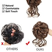 baratos Puxos-rabo de cavalo de extensão de cabelo de peruca de coque com elástico elástico updo peruca de rabo de cavalo extensões de cabelo sintético scrunchies apliques de rabo de cavalo para mulheres
