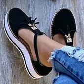 levne Pohodlné sandály-trendy dámské černé boty mary jane na platformě s mašlí - ideální pro ležérní a streetwear vzhled